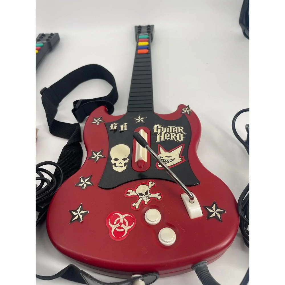 RedOctane Guitar Hero SG Controller PS2 Red Good Lot of 3 Wired Gibson Style